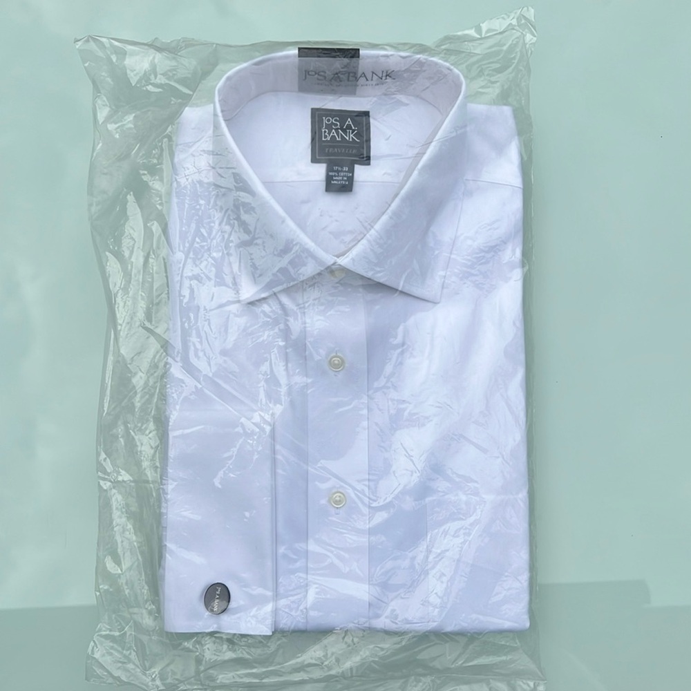 Jos A. Bank men’s collared white dress shirt 17 1/2 - 33